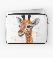 Funda para portátil Baby Giraffe Watercolor Painting, Nursery Art