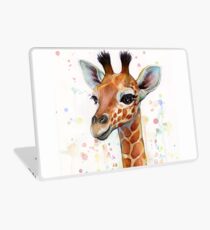 Baby-Giraffe-Aquarell-Malerei, Kinderzimmer-Kunst Laptop Folie