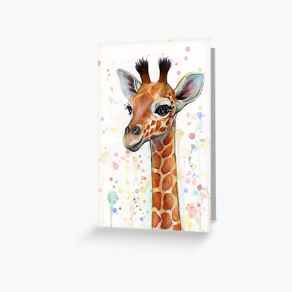 Artikel-Vorschau von Baby Giraffe Aquarellmalerei, designt und verkauft von Olga Shvartsur.