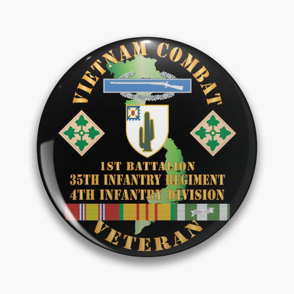 Artikelvorschau, Vietnam Veteran der Kampfinfanterie mit 1. Bataillon des 35. Inf - 4. ID SSI X 300 entworfen und verkauft von Military Insignia Products.