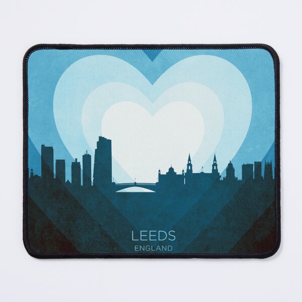 Item preview, Leeds England Skyline Hearts Blue designed and sold by ArtPrints.