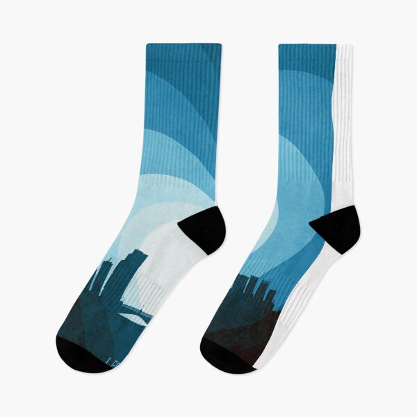 Item preview, Leeds England Skyline Hearts Blue designed and sold by ArtPrints.