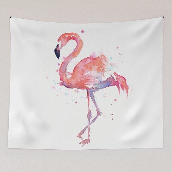 Item preview, Pink Flamingo Watercolor Illustration designed and sold by Olga Shvartsur.