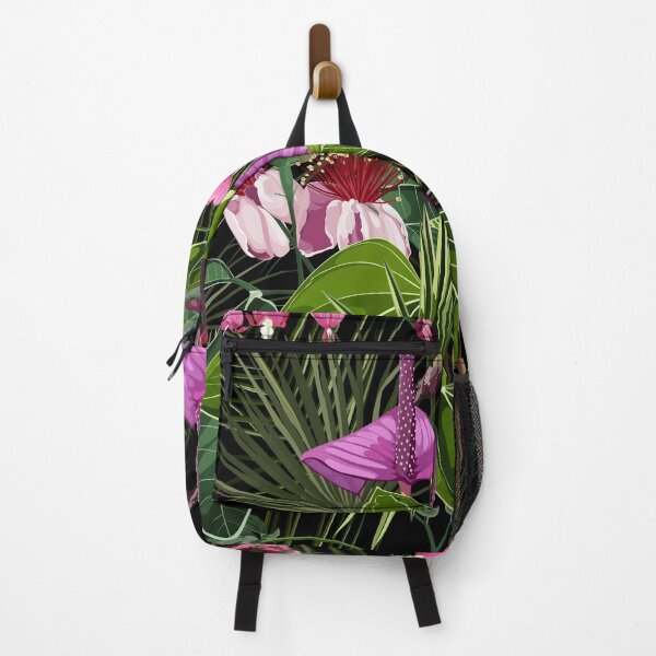 Item preview, Anthurium and rhododendron flowers, palm leaves illustration. designed and sold by MatyKotiv.
