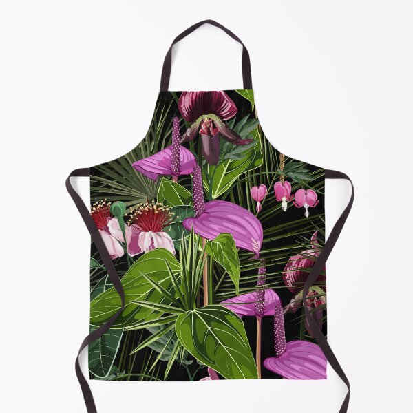 Artikelvorschau, Anthurium- und Rhododendronblüten, Illustration von Palmblättern. entworfen und verkauft von MatyKotiv.
