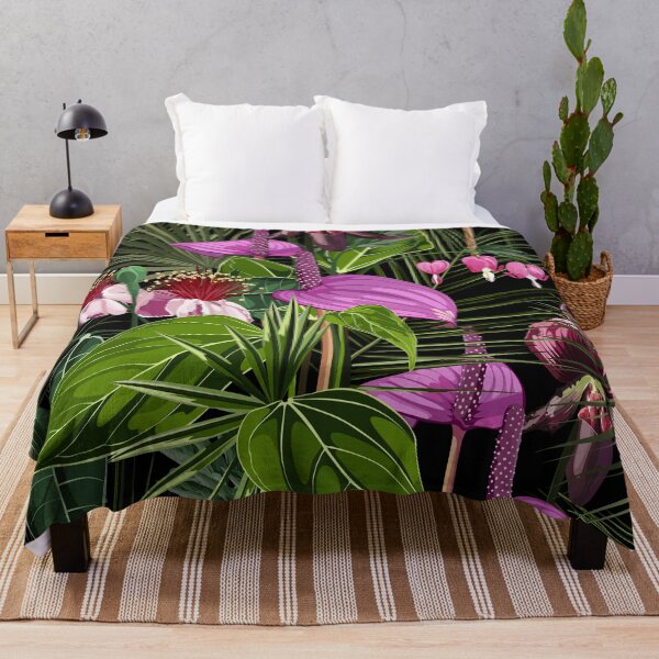 Item preview, Ilustración de flores de anturio y rododendro, hojas de palma. designed and sold by MatyKotiv.