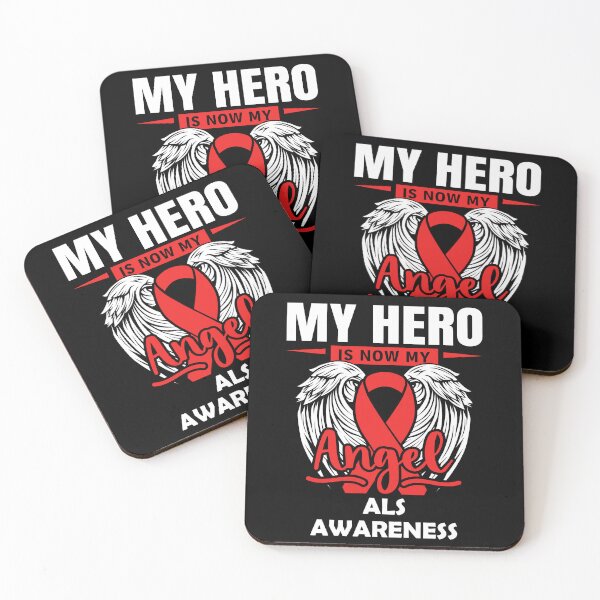 Item preview, Als Awareness My Hero Is Now My Angel RED Ribbon Remembrance Gift For Family Warrior Memory designed and sold by Papinour.