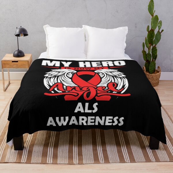Item preview, Als Awareness My Hero Is Now My Angel RED Ribbon Remembrance Gift For Family Warrior Memory designed and sold by Papinour.
