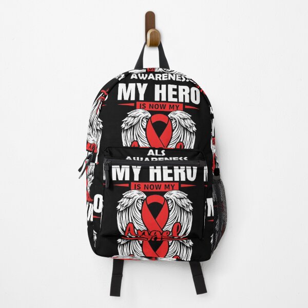 Item preview, Als Awareness My Hero Is Now My Angel RED Ribbon Remembrance Gift For Family Warrior Memory designed and sold by Papinour.
