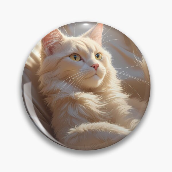 Item preview,  White Cat Portrait Digital Art Creamy Tones designed and sold by ART ATTACK ZONE.