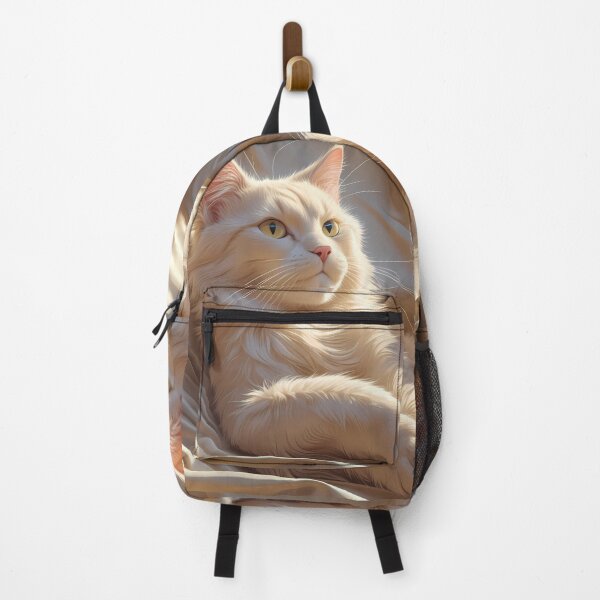Item preview, White Cat Portrait Digital Art Creamy Tones designed and sold by ART ATTACK ZONE.