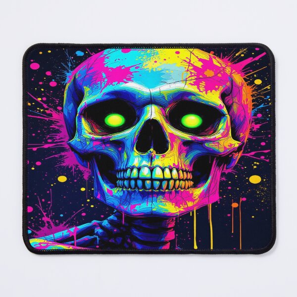 Item preview, Vivid Neon Skull Artwork with Splatter Effects designed and sold by 0Mystica0.