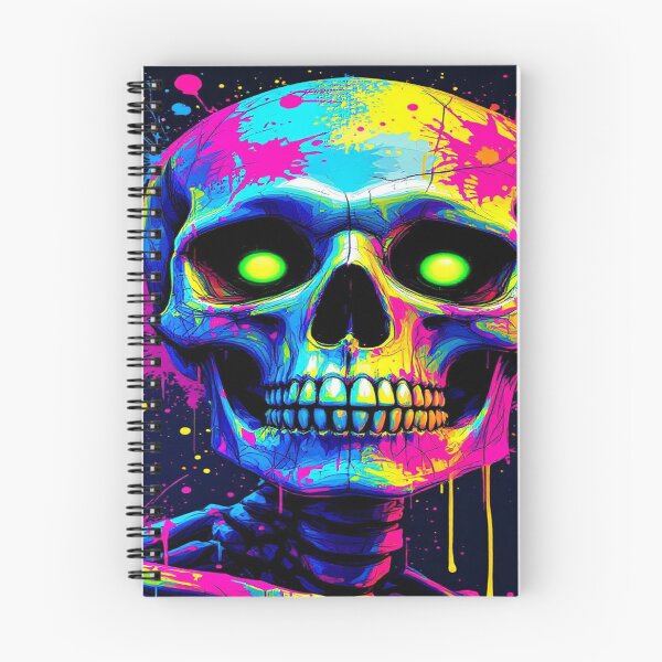 Item preview, Vivid Neon Skull Artwork with Splatter Effects designed and sold by 0Mystica0.
