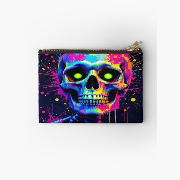 Item preview, Vivid Neon Skull Artwork with Splatter Effects designed and sold by 0Mystica0.