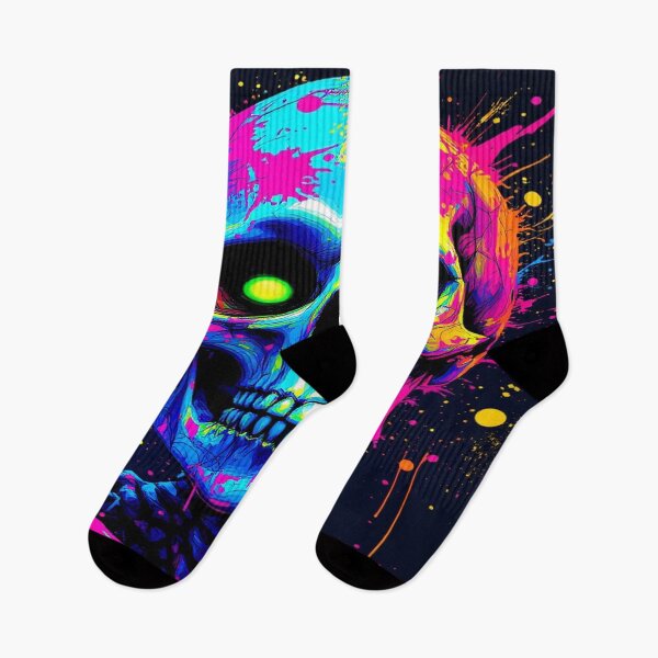 Item preview, Vivid Neon Skull Artwork with Splatter Effects designed and sold by 0Mystica0.