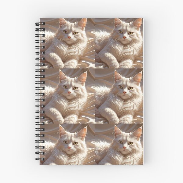 Item preview, Illustration White Cat Portrait Digital Art Creamy Tones designed and sold by ART ATTACK ZONE.