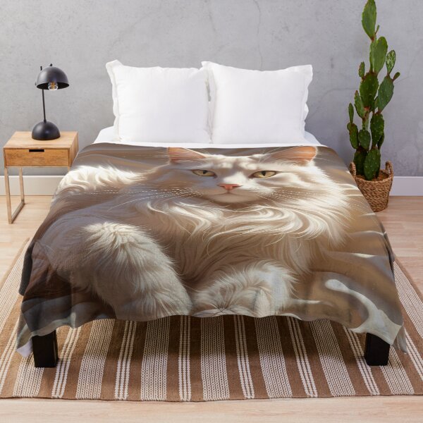 Item preview, Illustration White Cat Portrait Digital Art Creamy Tones designed and sold by ART ATTACK ZONE.