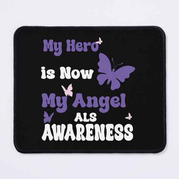 Item preview, Als Awareness My Hero Is Now My Angel purple Ribbon Remembrance Gift For Family Warrior Memory designed and sold by Papinour.