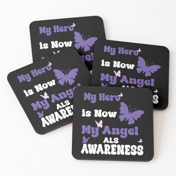 Item preview, Als Awareness My Hero Is Now My Angel purple Ribbon Remembrance Gift For Family Warrior Memory designed and sold by Papinour.