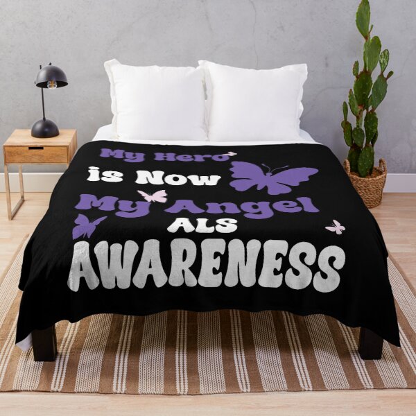 Item preview, Als Awareness My Hero Is Now My Angel purple Ribbon Remembrance Gift For Family Warrior Memory designed and sold by Papinour.