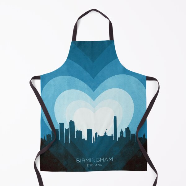 Item preview, Birmingham England Skyline Hearts Blue designed and sold by ArtPrints.