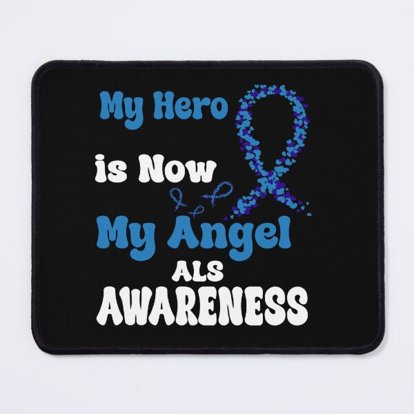 Item preview, Als Awareness My Hero Is Now My Angel blue Ribbon Remembrance Gift For Family Warrior Memory designed and sold by Papinour.
