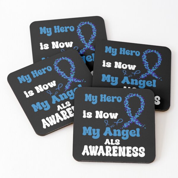 Item preview, Als Awareness My Hero Is Now My Angel blue Ribbon Remembrance Gift For Family Warrior Memory designed and sold by Papinour.