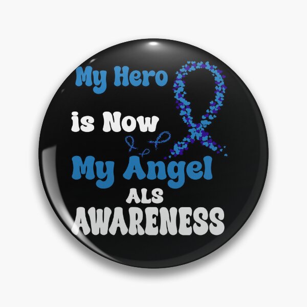 Item preview, Als Awareness My Hero Is Now My Angel blue Ribbon Remembrance Gift For Family Warrior Memory designed and sold by Papinour.