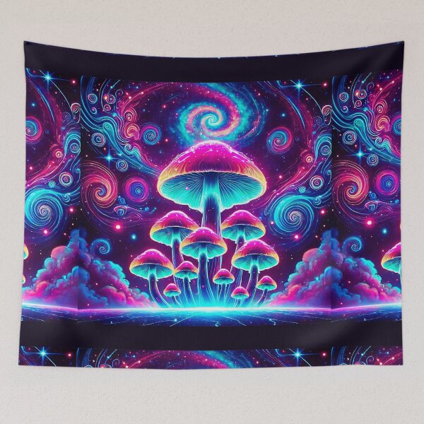 Item preview, Neon Psychedelic Mushrooms Trippy designed and sold by Taans-Creation.