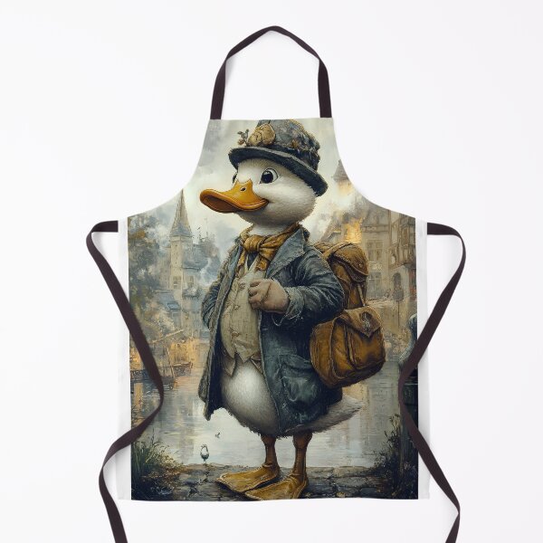 Item preview, Charming duck traveler in whimsical fantasy attire designed and sold by Artessie.