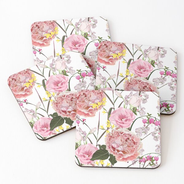 Item preview, Pink roses flowers and sakura branch,pink heart illusration. designed and sold by MatyKotiv.