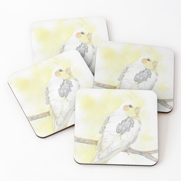 Item preview, cockatiel watercolor portrait painting designed and sold by L'Atelier Oranjade.