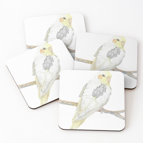Item preview, cockatiel watercolor portrait painting v2 designed and sold by L'Atelier Oranjade.