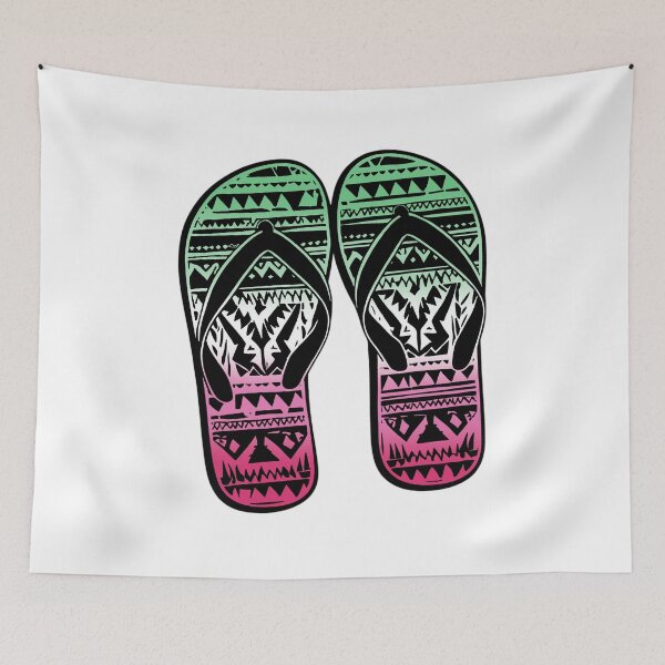 Item preview, Abrosexual Pride Flag Tribal Flip-Flops Design – Vibrant Pride Art designed and sold by Travelslightly.