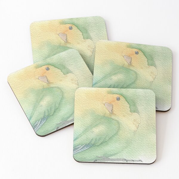 Item preview, Lovebird watercolor portrait designed and sold by L'Atelier Oranjade.