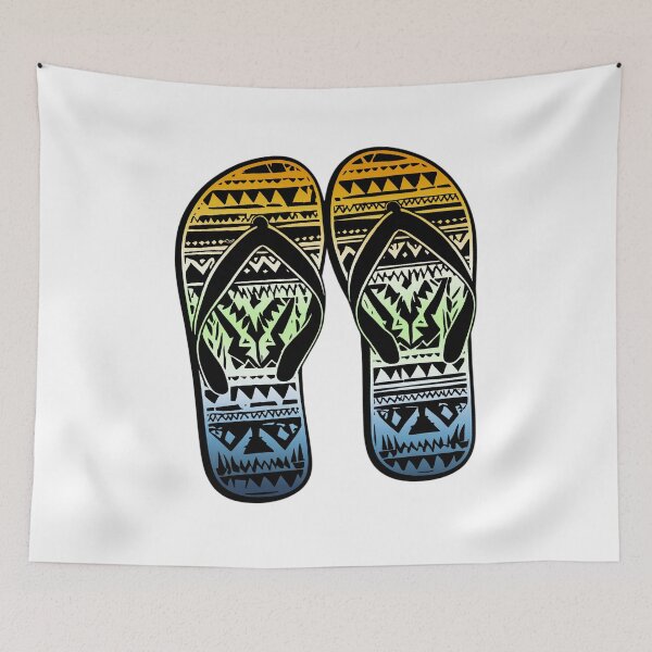 Item preview, Aroace Agender Pride Flag Tribal Flip-Flops Design – Vibrant Pride Art designed and sold by Travelslightly.