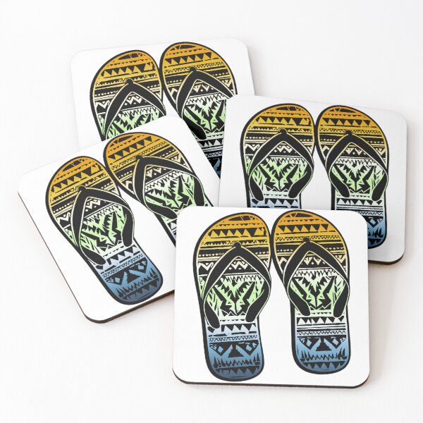 Item preview, Aroace Agender Pride Flag Tribal Flip-Flops Design – Vibrant Pride Art designed and sold by Travelslightly.