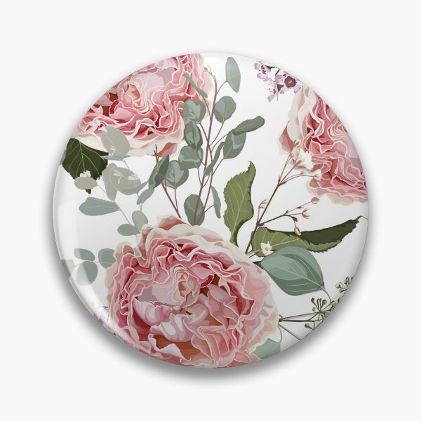 Item preview, Floral pattern with pink roses flowers and herbs. designed and sold by MatyKotiv.