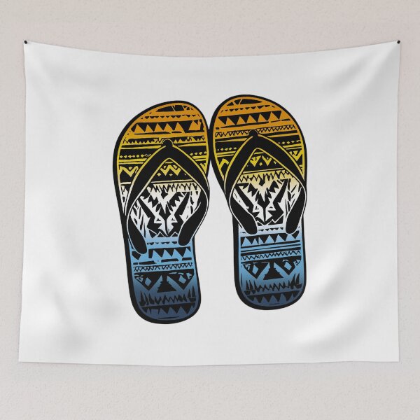 Item preview, Aroace Pride Flag Tribal Flip-Flops Design – Vibrant Pride Art designed and sold by Travelslightly.