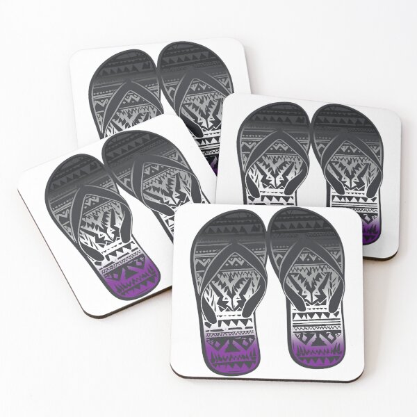 Item preview, AsexualPride Flag Tribal Flip-Flops Design – Vibrant Pride Art designed and sold by Travelslightly.