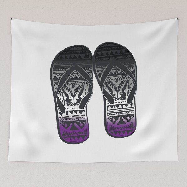 Item preview, AsexualPride Flag Tribal Flip-Flops Design – Vibrant Pride Art designed and sold by Travelslightly.