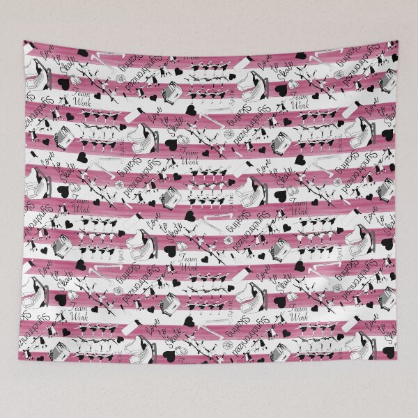 Item preview, Synchronized Skating Black and White, Striped Design- Merlot designed and sold by Purposely Designed.