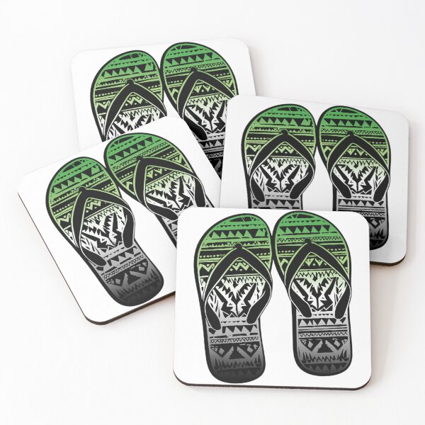 Item preview, Aromantic Pride Flag Tribal Flip-Flops Design – Vibrant Pride Art designed and sold by Travelslightly.