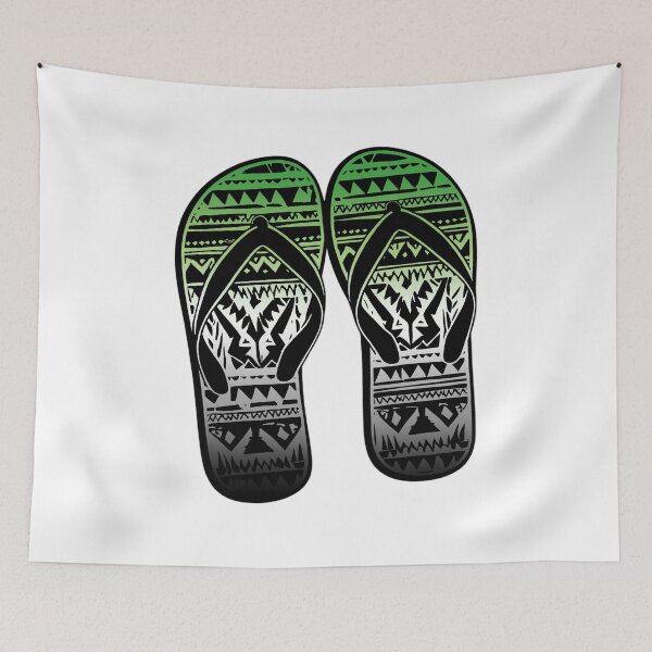 Item preview, Aromantic Pride Flag Tribal Flip-Flops Design – Vibrant Pride Art designed and sold by Travelslightly.