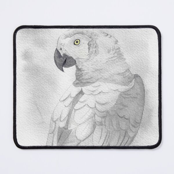 Item preview, African grey parrot watercolor portrait designed and sold by L'Atelier Oranjade.