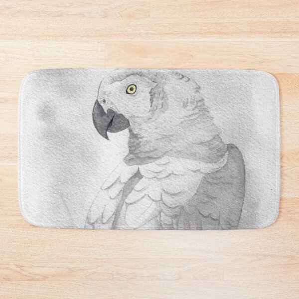 Item preview, African grey parrot watercolor portrait designed and sold by L'Atelier Oranjade.