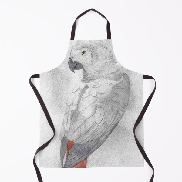 Item preview, African grey parrot watercolor portrait designed and sold by L'Atelier Oranjade.