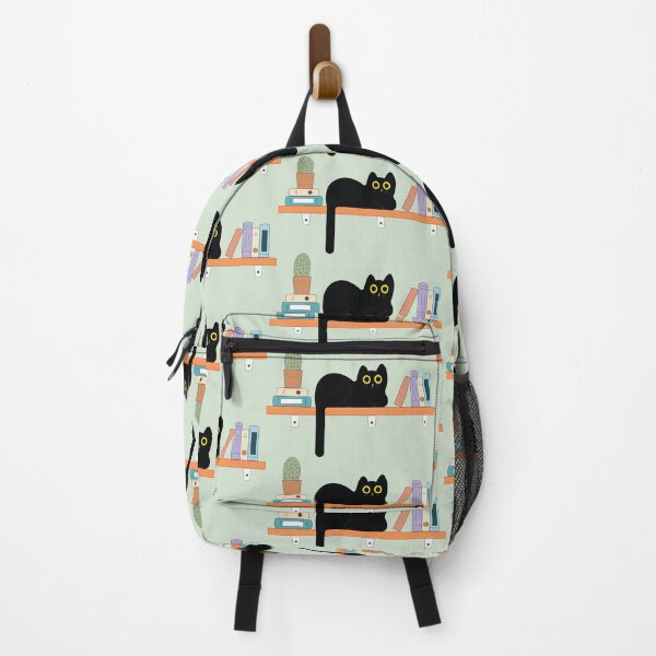 Item preview, Black Cat on Bookshelf – Bookish Reader & Library Lover designed and sold by Thehighhippo.
