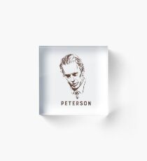 Jordan Peterson Illustration in Brown Acrylic Block