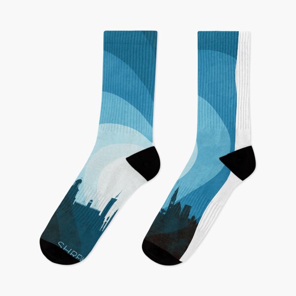 Item preview, Shrewsbury England Skyline Hearts Blue designed and sold by ArtPrints.